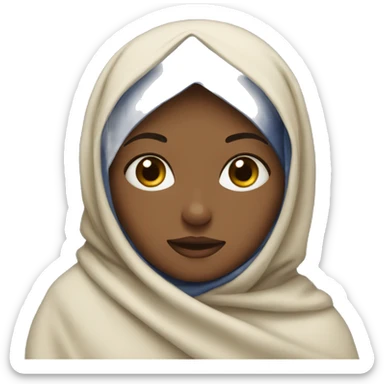 Girl with hijab in a blanket  sticker