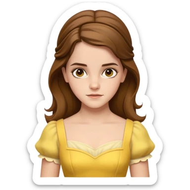 emma watson long hair as belle Cinematic Realistic sticker