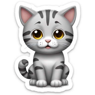 gatito banco con manchas grises tomando mate cute sticker