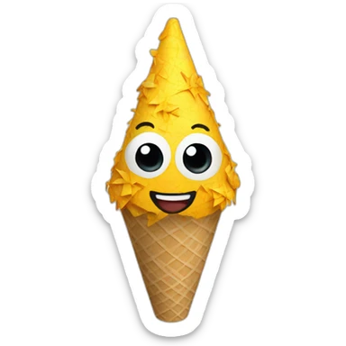 A seven-cone star pinata sticker