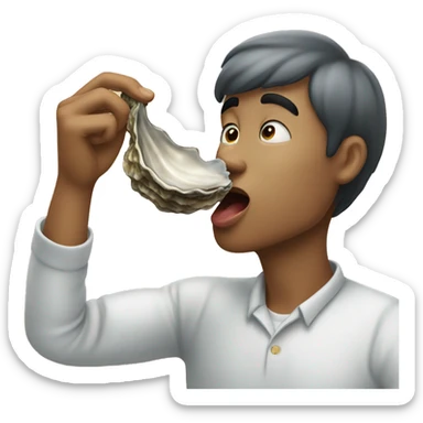 Person licking an oyster  sticker