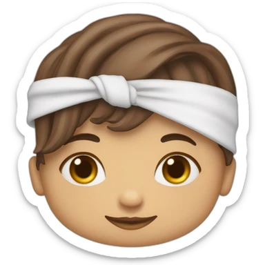 gele ogen met bruine haar en wite huidskleur kort sticker