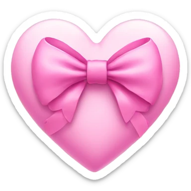 Pink heart with bow sticker