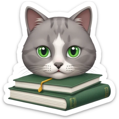 Cat crying over homework sticker