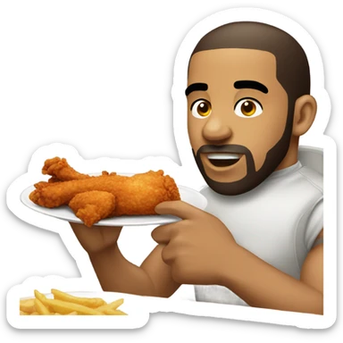 Drake eating fried chicken  sticker