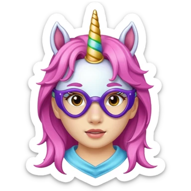 unicorn face mask scout girl sticker
