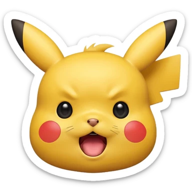 Shocked pikachu with mouth open no smile  sticker