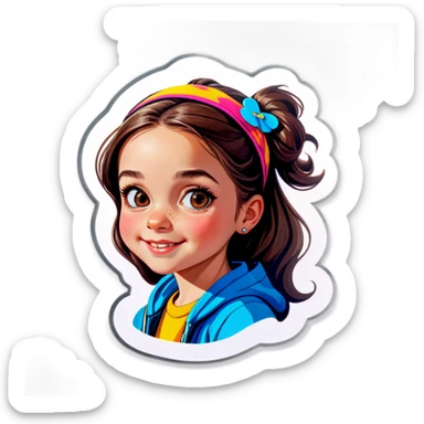 realistic portrait of girl sticker