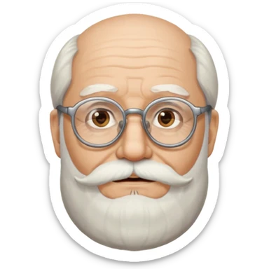 elderly glasses man with long beard sticker