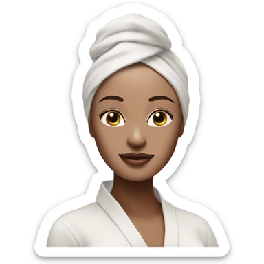 Lady with light pueple face mask spa beauty full face relaxing sticker