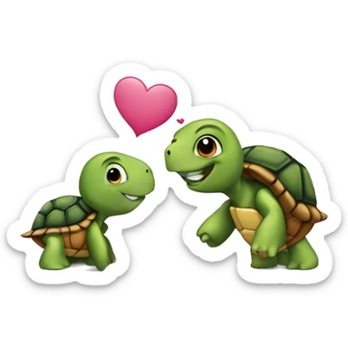 Turtles in love sticker