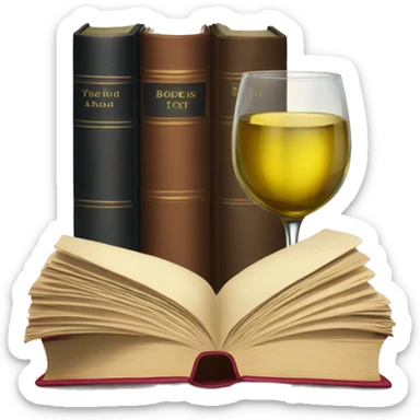 Books and wine  sticker
