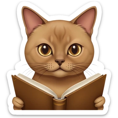 Burmese cat with book sticker