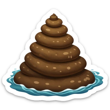 poo floating in the ocean  sticker