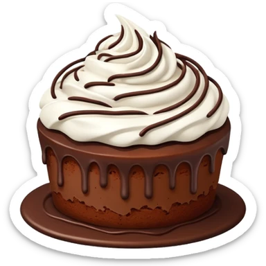 Mud cake with whipped cream sticker