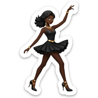 dancing silhouette with high heels sticker