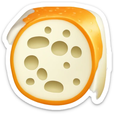 white cheese with orange rim sticker