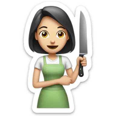 housewife with knife sticker