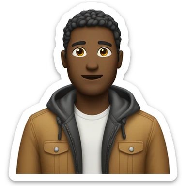 dude wearing a jacket sticker