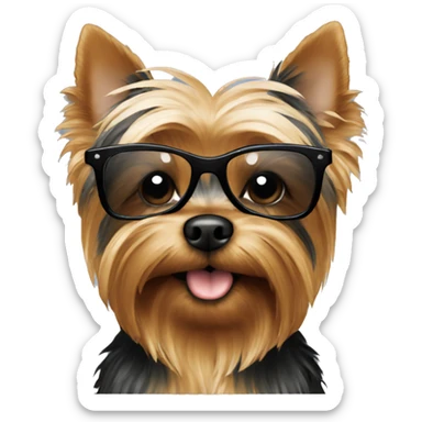 Yorkie wearing shades sticker