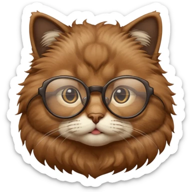  cat with glasses büst sticker