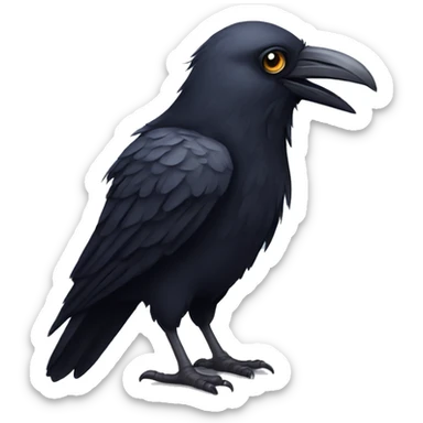 three eyed raven facing forwards sticker