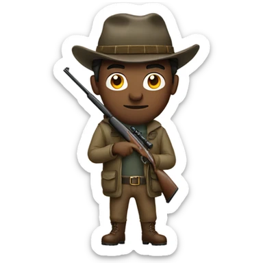 Man with hunting rifle sticker