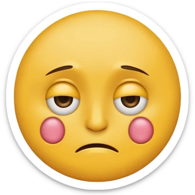 yellow round emoji with peace sign hand, sad eyes, small angry vein mark on forehead showing both emotions sticker
