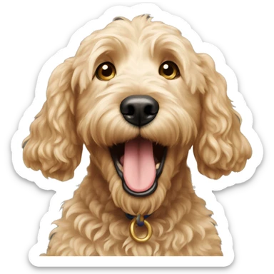 Golden doodle barking sticker