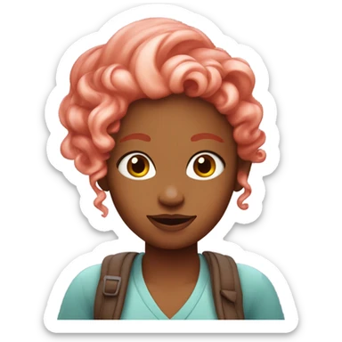Girl with ice cream hair redhead sticker