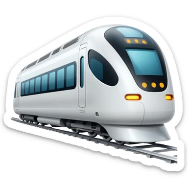 futuristic white train, apple style emoji, inspired by reference image sticker
