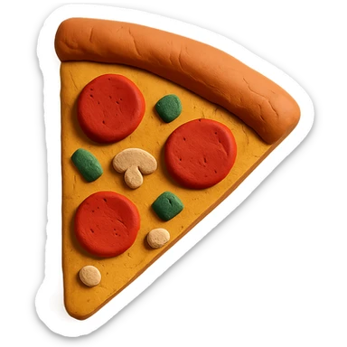 claymation style pizza slice sticker