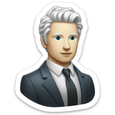 white skinned man head banker crypto usd rich future cyberpunk magic sticker