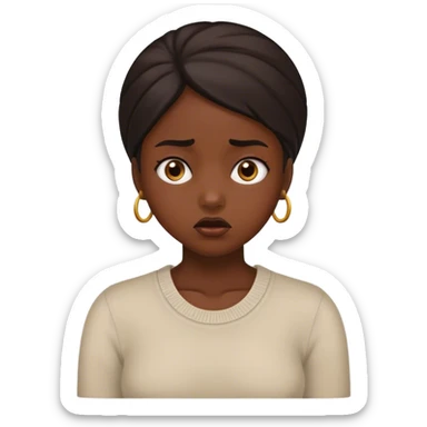 darkskin girl thinking and confused sticker