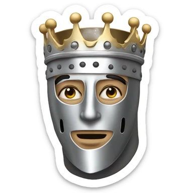 king baldwin IV in silver full face mask up sticker