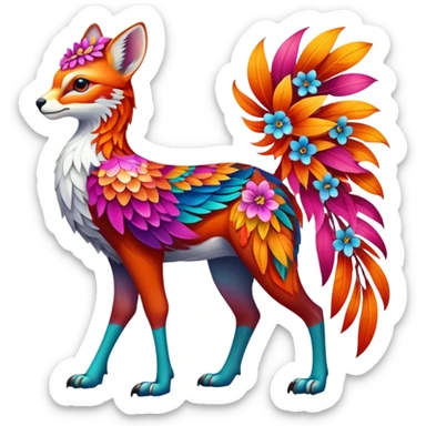 Multicolored floral exotic Falvie-Fionbri, full body sticker