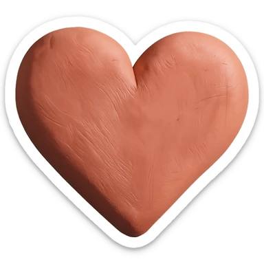 rose gold heart claymation style sticker