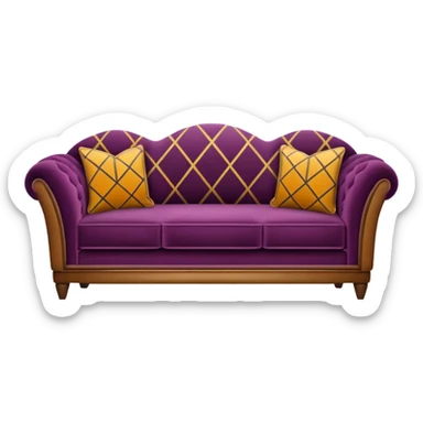 Simple vintage couch aesthetic deco Pillow sticker