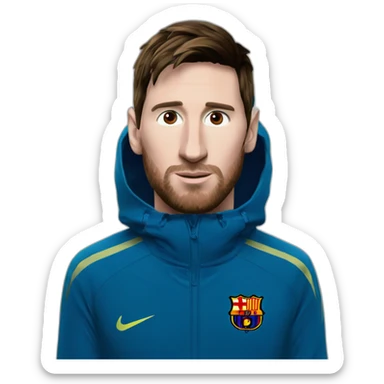 Messi avec une cagoule sur la tete sticker