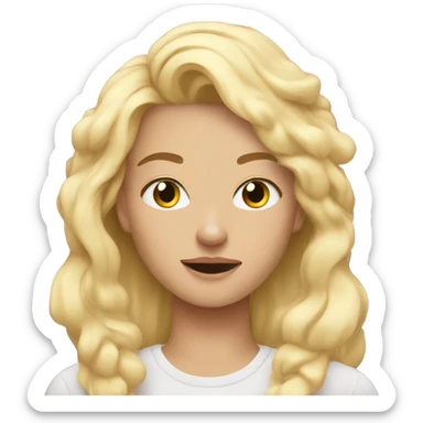 Aesthetic Blonde Teen waking up from beauty sleep sticker