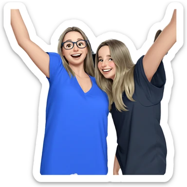 smiling girls with glasses indoors sticker