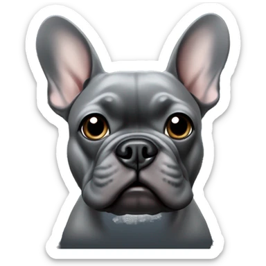 Dark gray French bulldog male  sticker