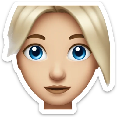 Pretty girl with blue eyes and long brown hair sticker