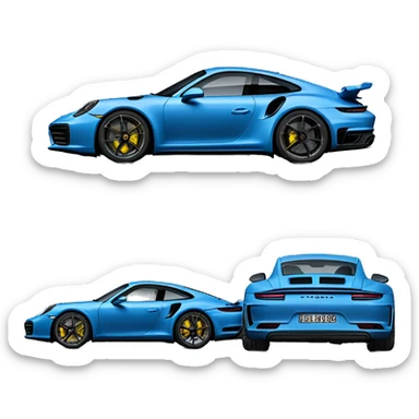 2023 Porsche 911 turbo S in matte blue sticker
