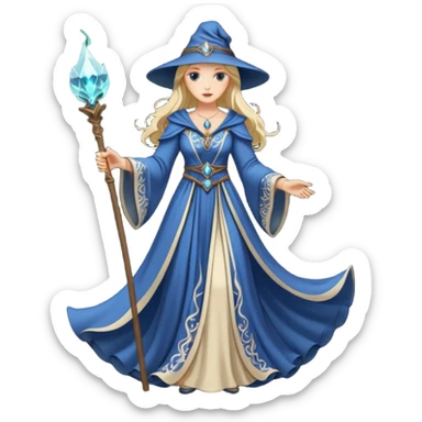 portrait of Elegant sorceress – Long dress, staff





 sticker