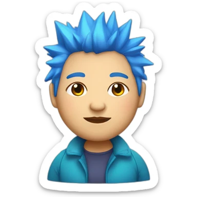 Older fat lesbian Chilean very short spiky bright blue hair sticker