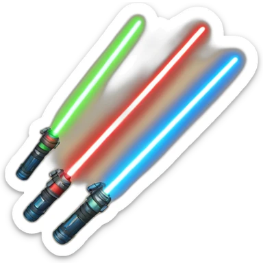 red, blue and gree lightsaber sticker