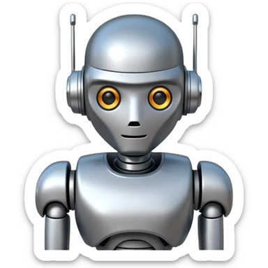 robot asking sticker