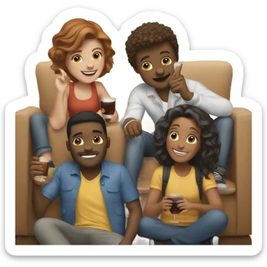 friends enjoying time together sticker