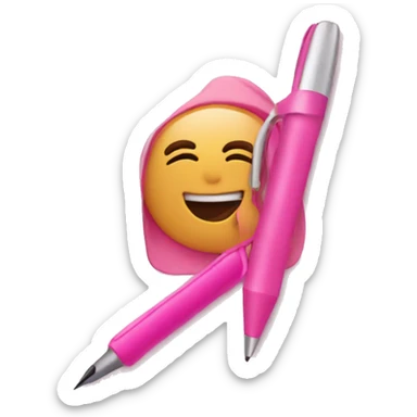 Ned-pink notebook with a pink pen sticker